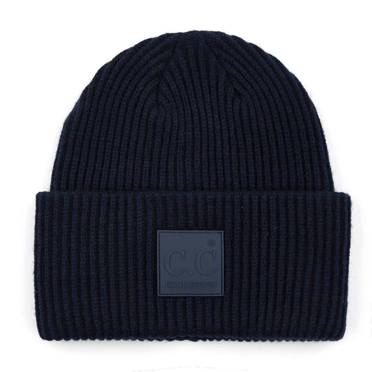 C.C Solid Ribbed Knit Cuff Beanie