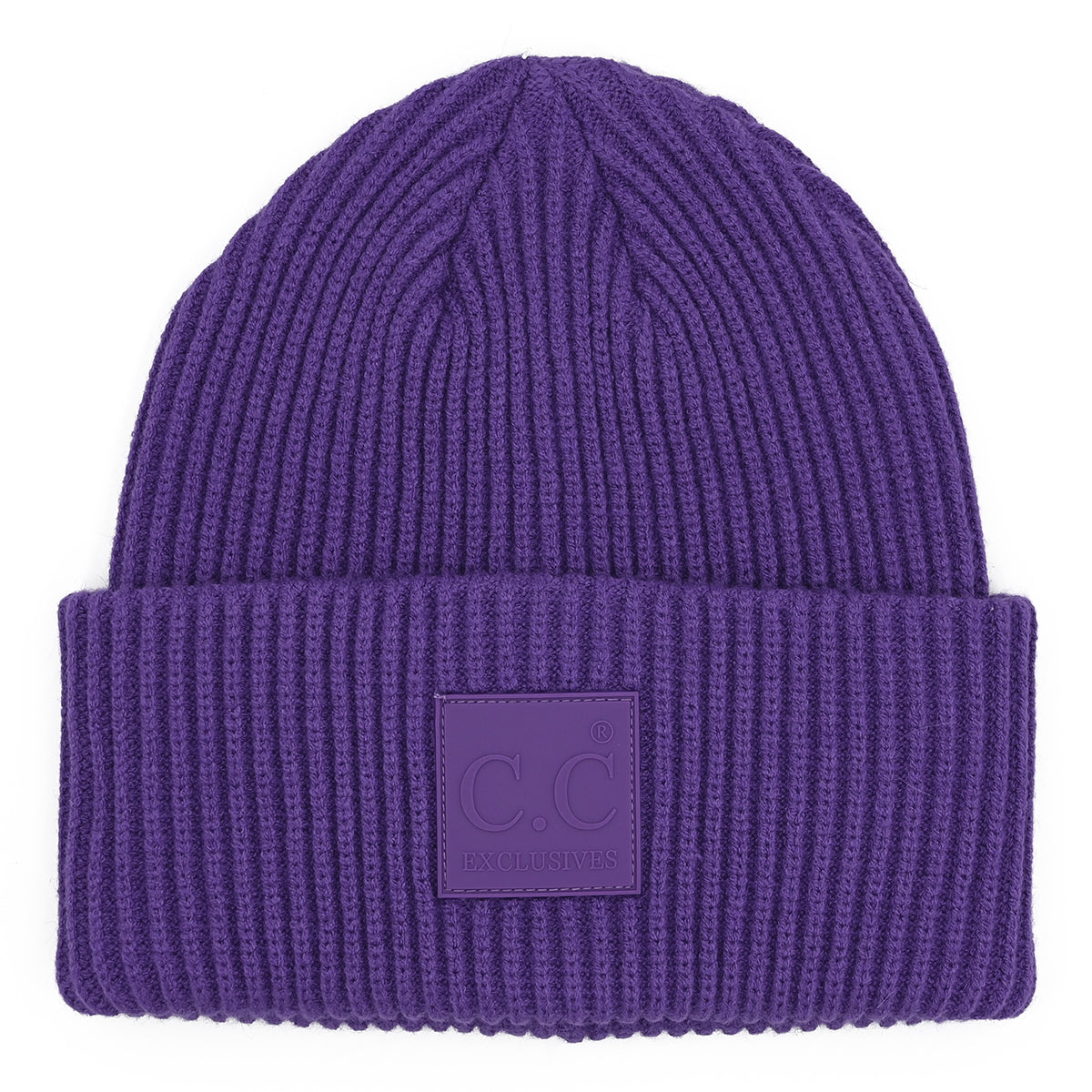 C.C Solid Ribbed Knit Cuff Beanie