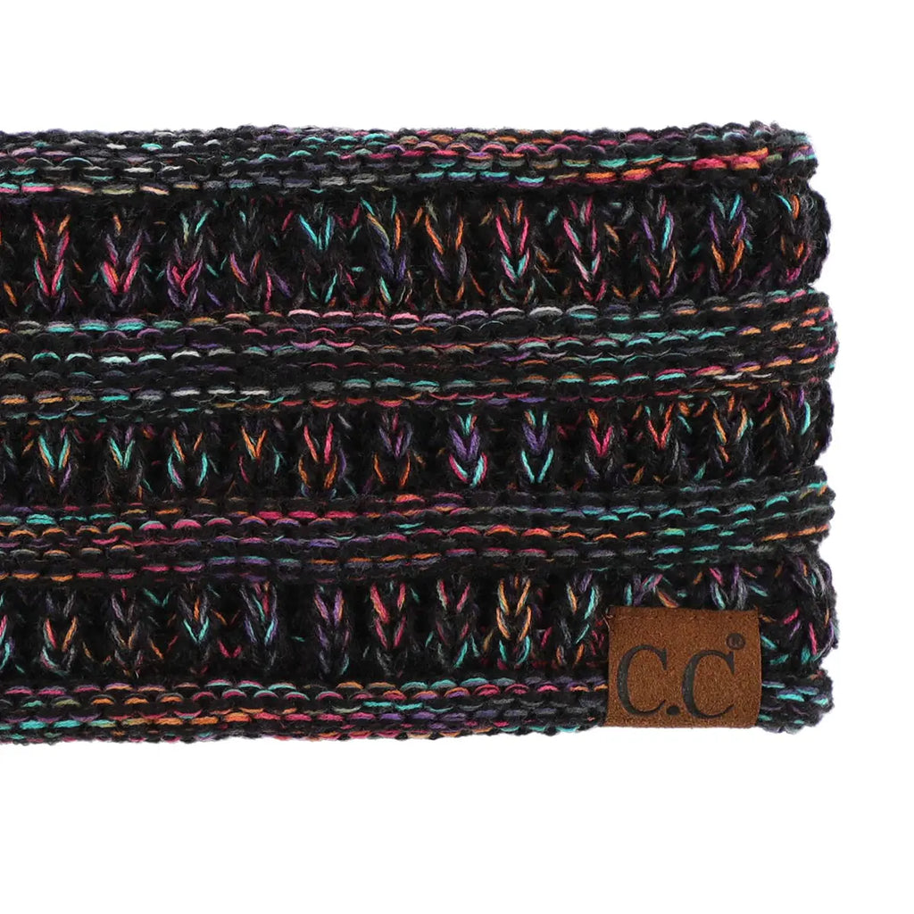 C.C 4-Tone Ribbed Knit Ponytail Headband