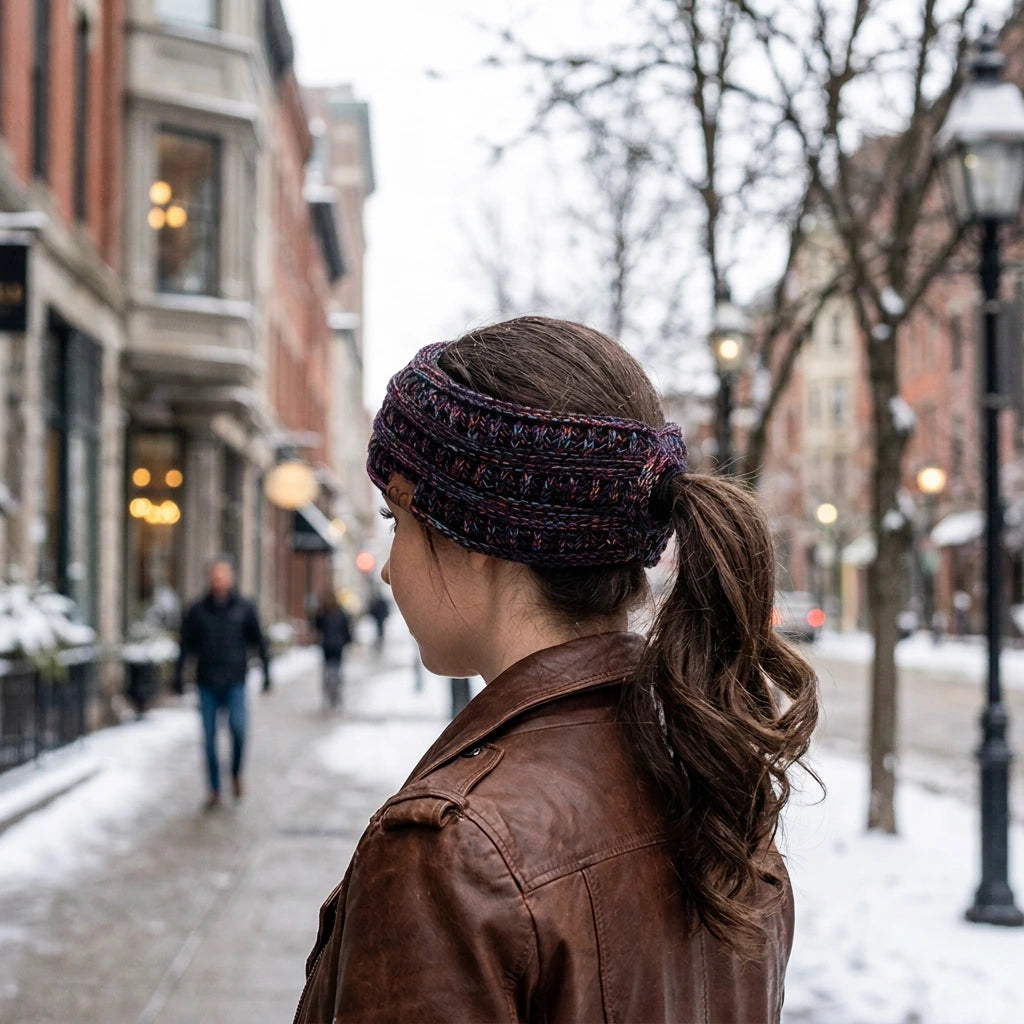 C.C 4-Tone Ribbed Knit Ponytail Headband