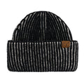 C.C Contrast Color Stripe Ribbed Knit Cuff Beanie