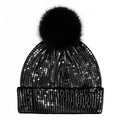 C.C Clear Sequin Cuff Pom Beanie