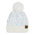 C.C Sequin Fur Pom Beanie for Women