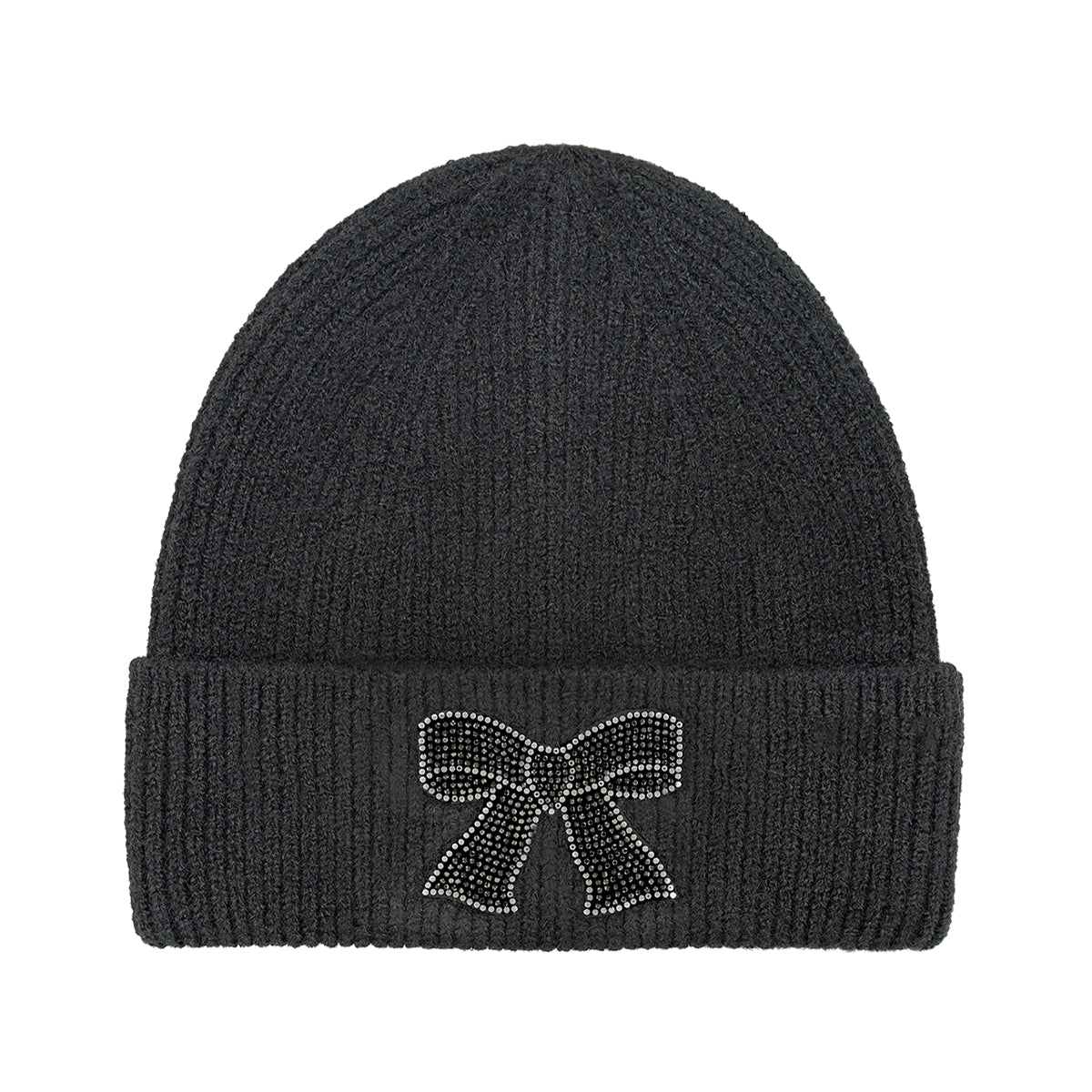 C.C Rhinestone Ribbon Recycled Cuff Beanie