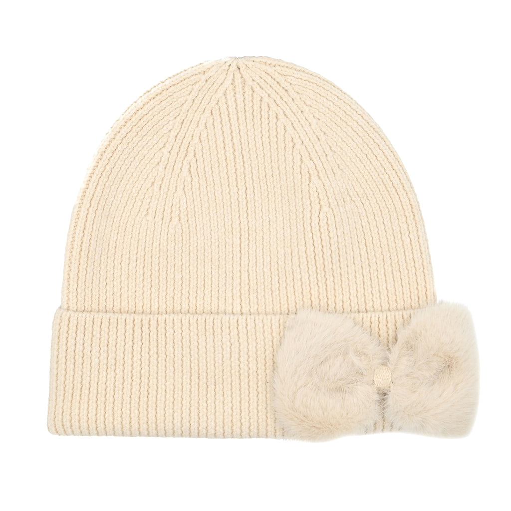 C.C Faux Fur Ribbon Cuff Beanie