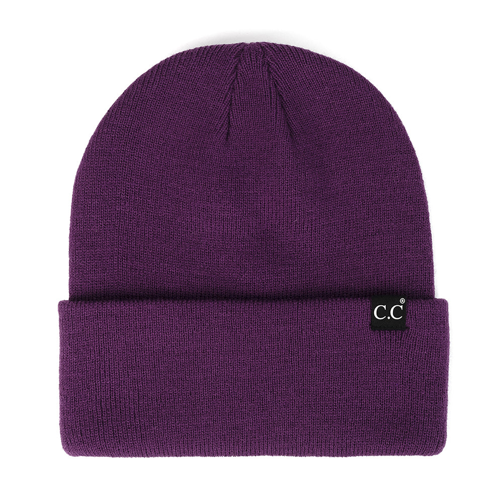 C.C Solid Wide Cuff Beanie