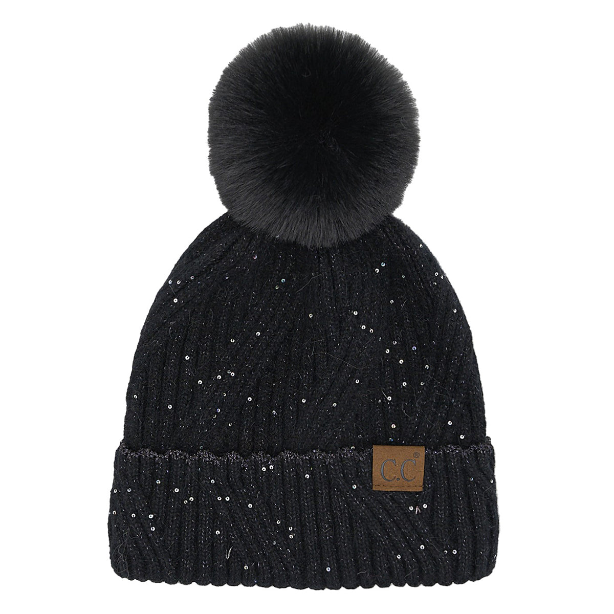 C.C Sequin Pom Beanie
