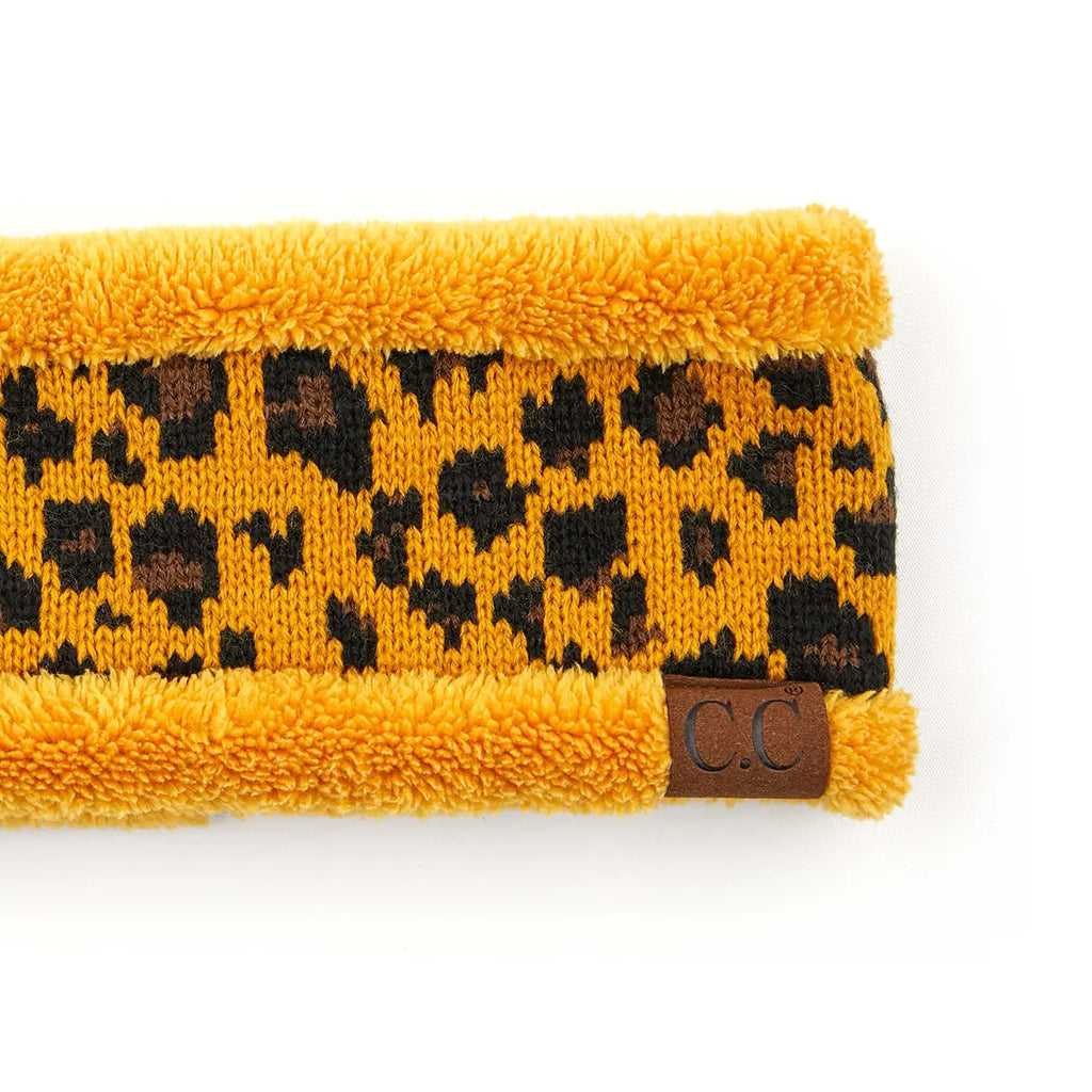 C.C Leopard Fuzzy Lining Headband