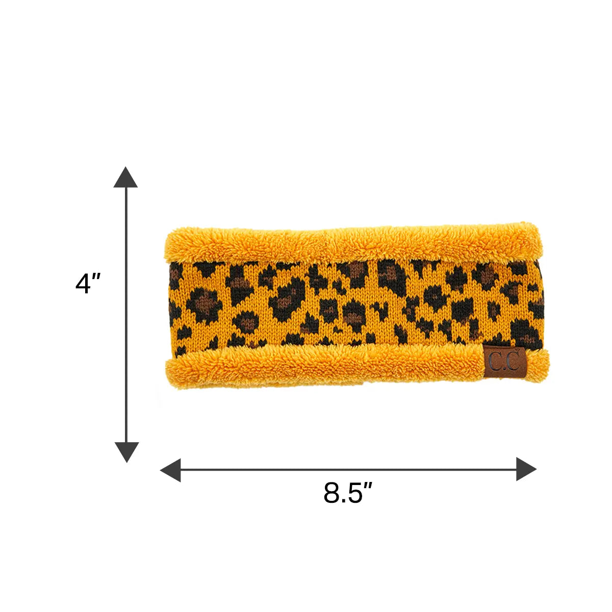 C.C Leopard Fuzzy Lining Headband