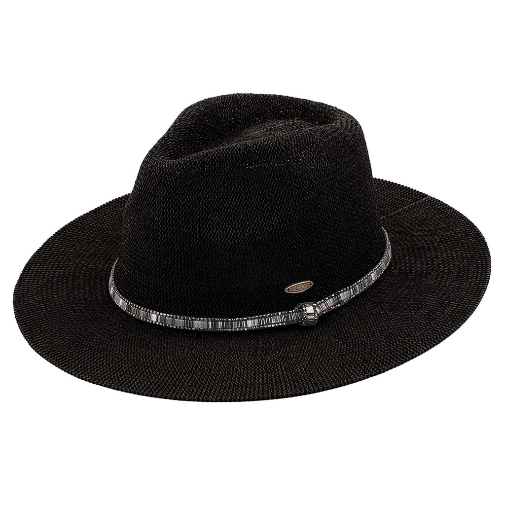 C.C Thread & Rhinestone Band Panama Hat