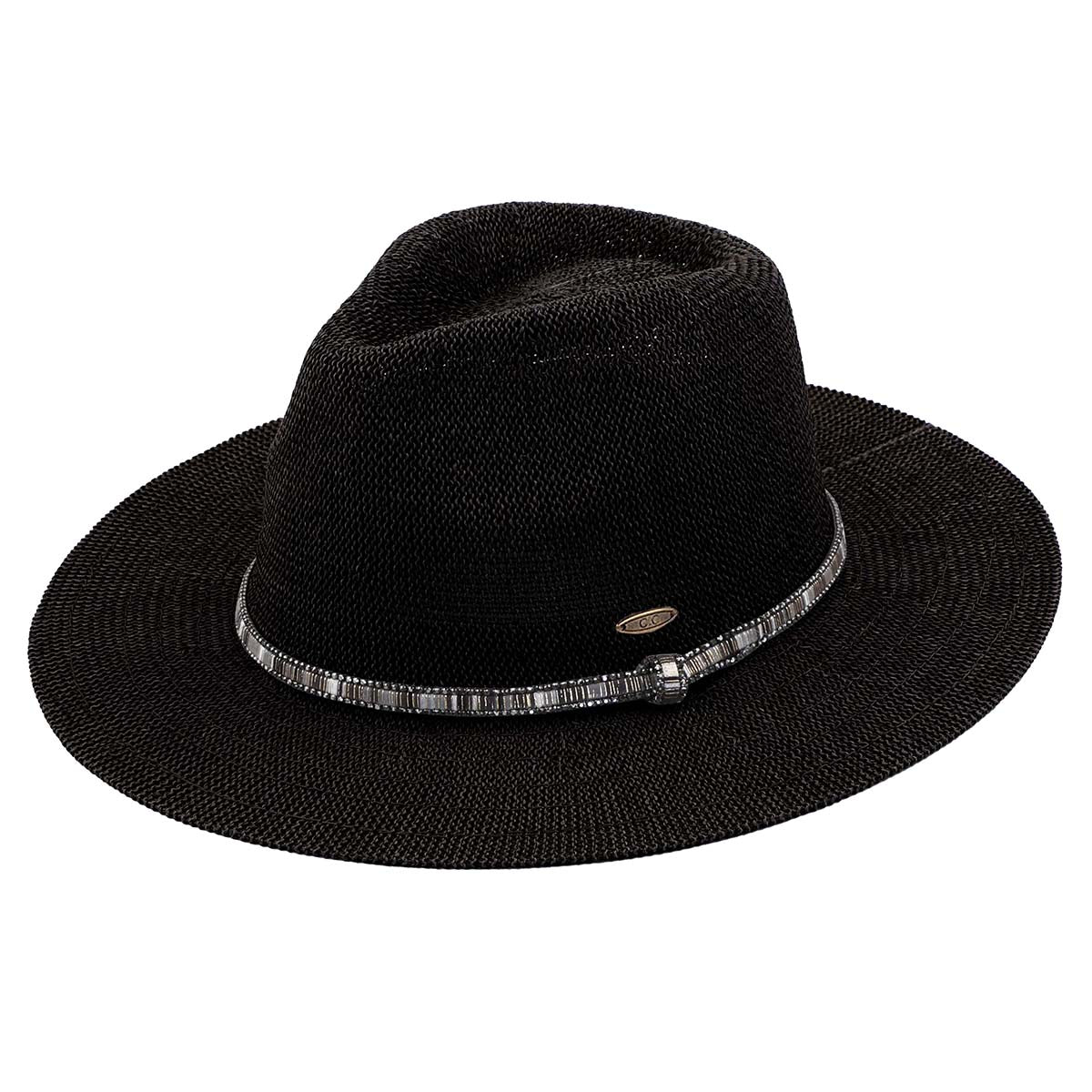 C.C Thread & Rhinestone Band Panama Hat