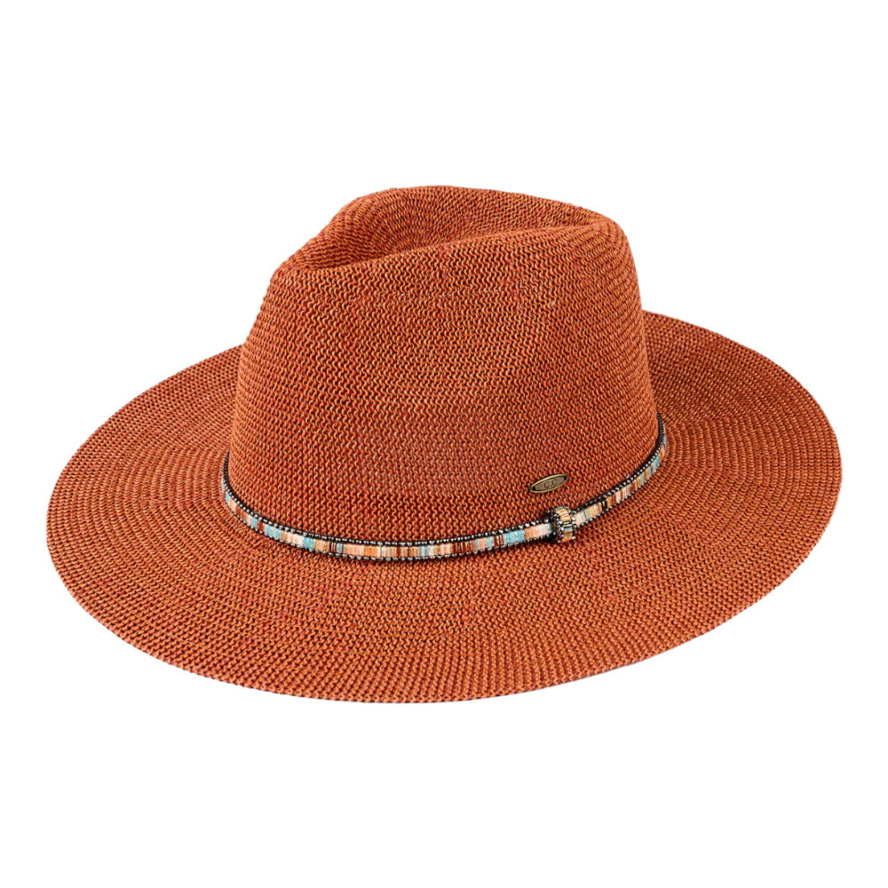 C.C Thread & Rhinestone Band Panama Hat