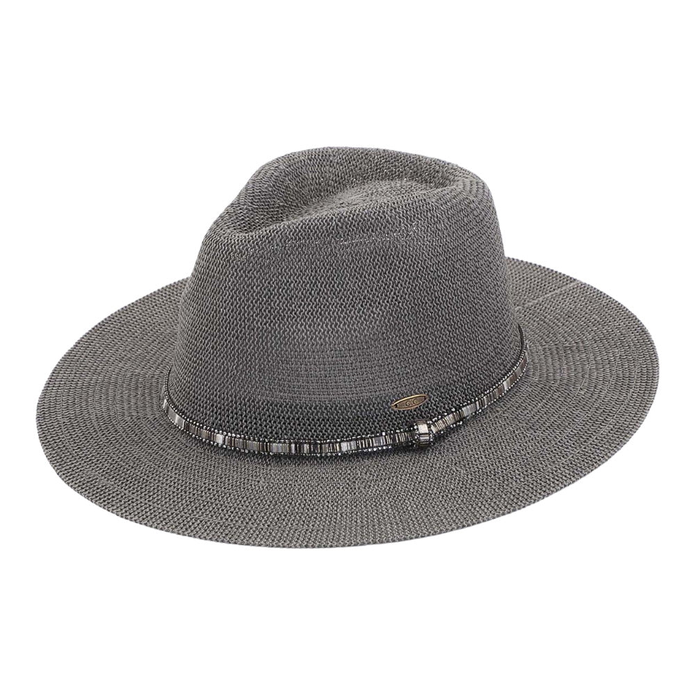C.C Thread & Rhinestone Band Panama Hat