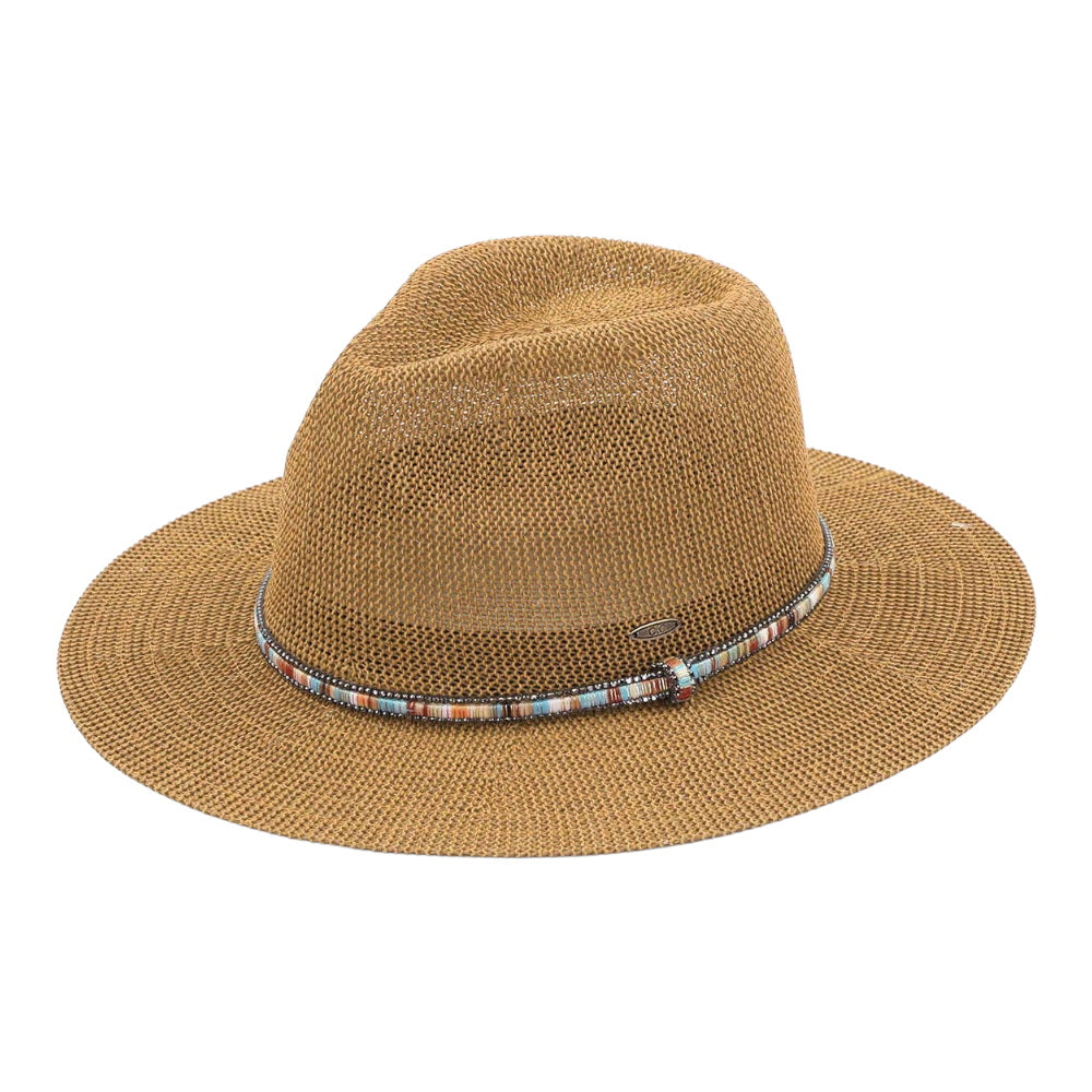 C.C Thread & Rhinestone Band Panama Hat