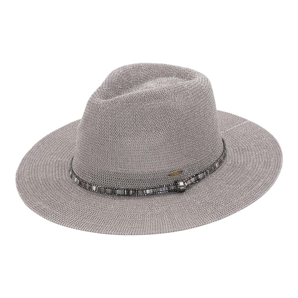 C.C Thread & Rhinestone Band Panama Hat