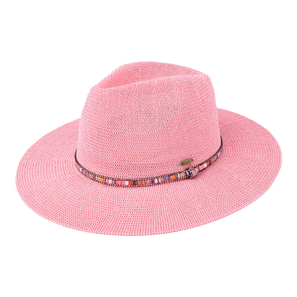 C.C Thread & Rhinestone Band Panama Hat
