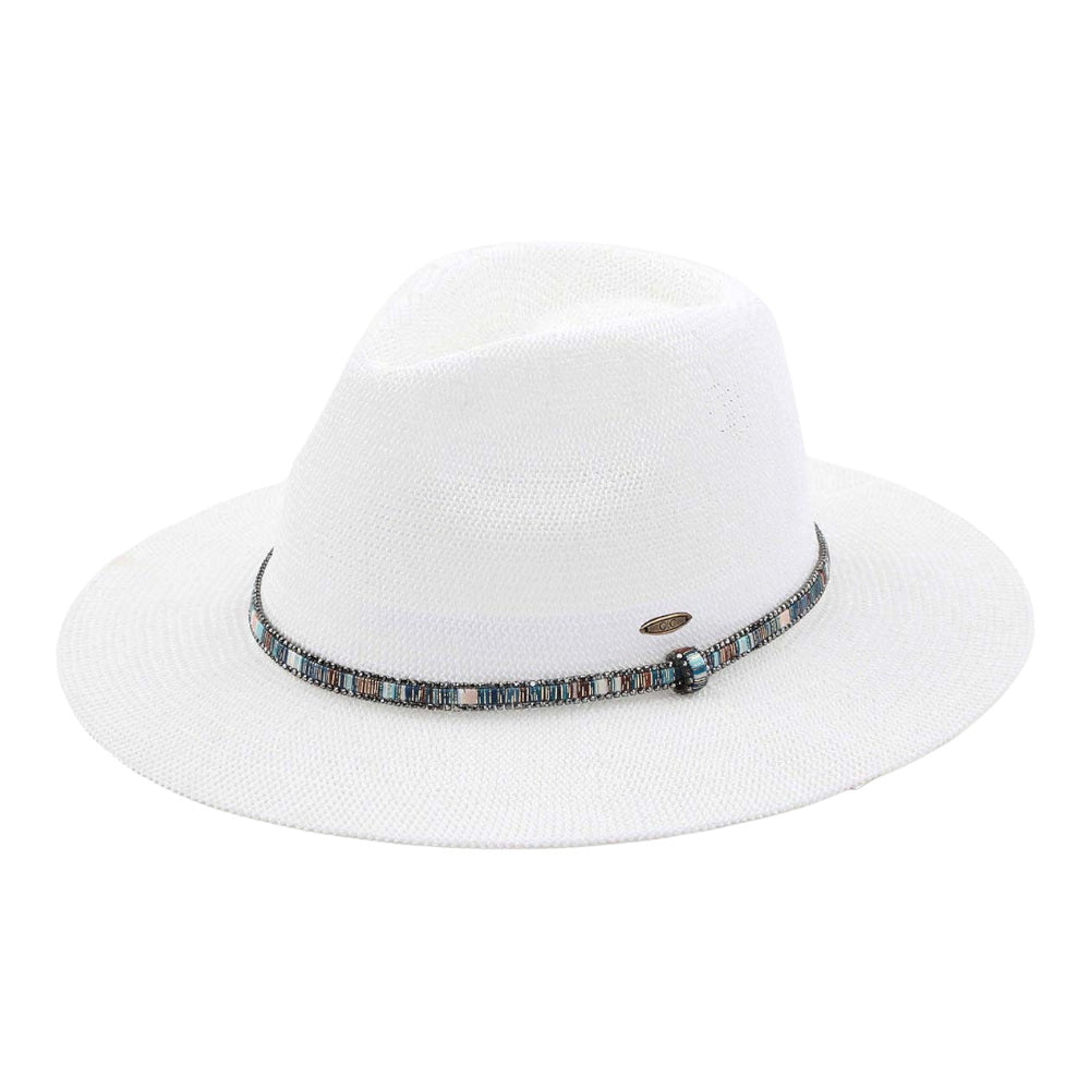 C.C Thread & Rhinestone Band Panama Hat