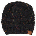 C.C Confetti Ribbed Knit Ponytail Beanie