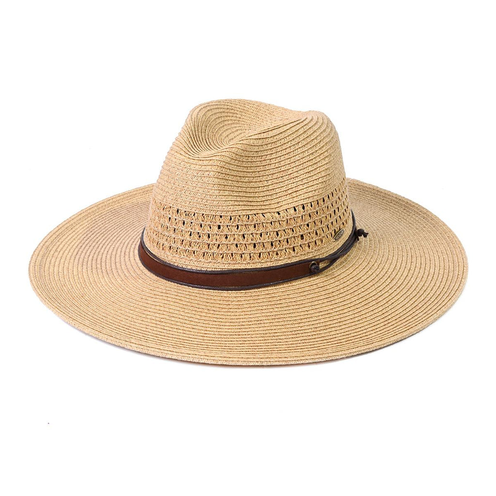 C.C Braid Paper Panama Hat with Band Details for Women verified  bonafide fedora straw