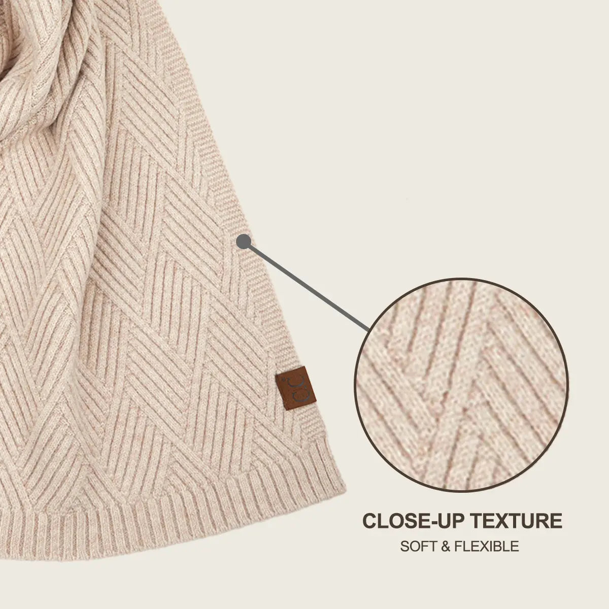 C.C Diagonal Stripe Pattern Knit Scarf