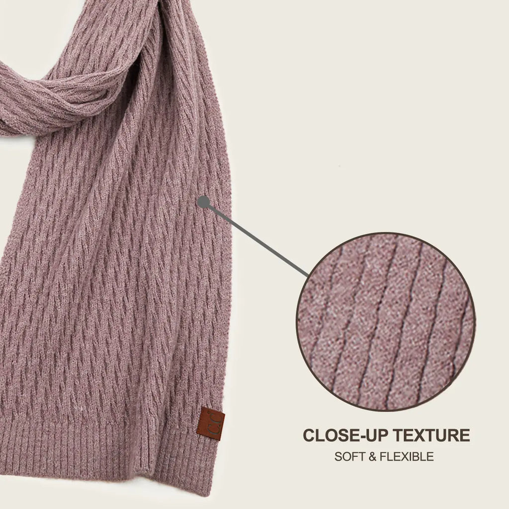 C.C Honeycomb Pattern Knit Scarf