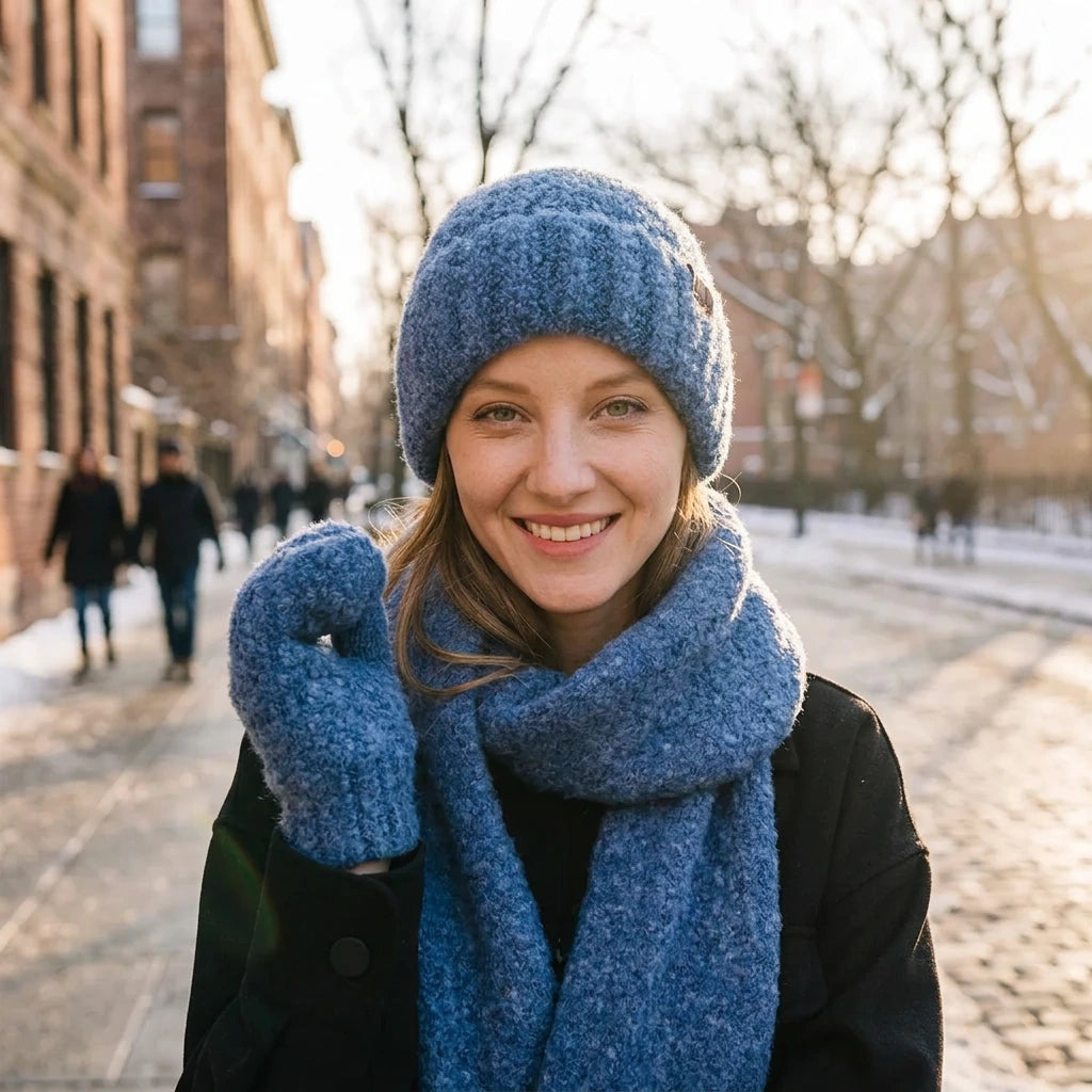 C.C Recycled Mixed Color Boucle Scarf
