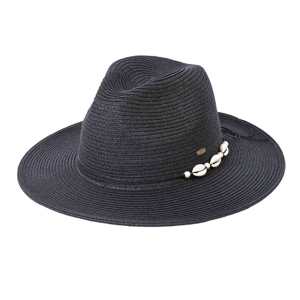 C.C Shell & Pearl Trim Panama Hat
