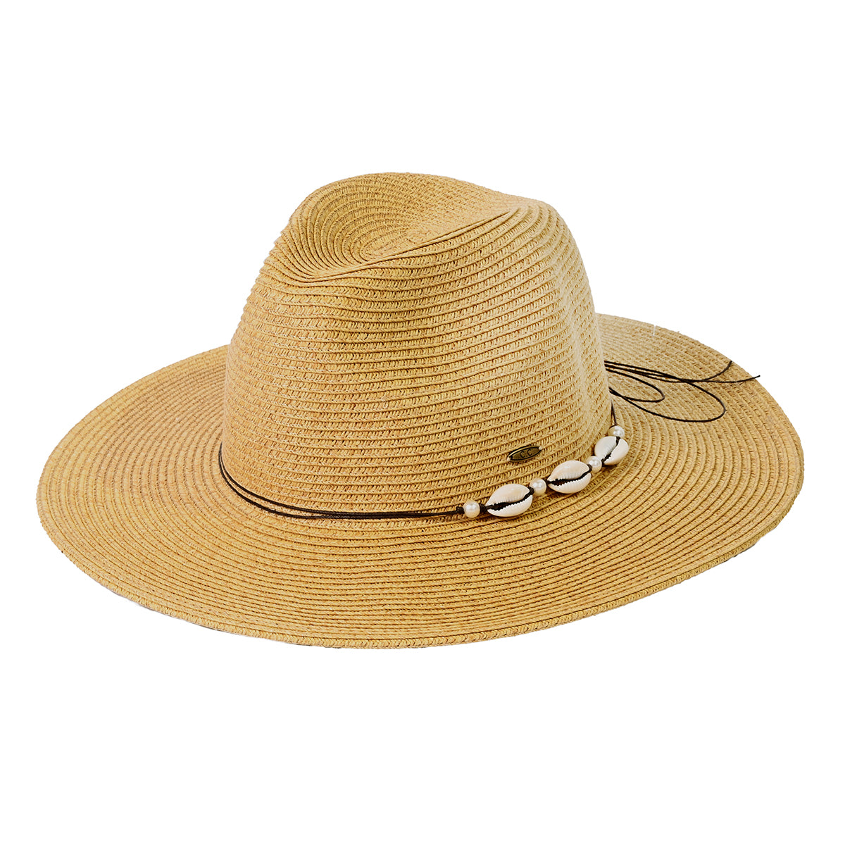 C.C Shell & Pearl Trim Panama Hat