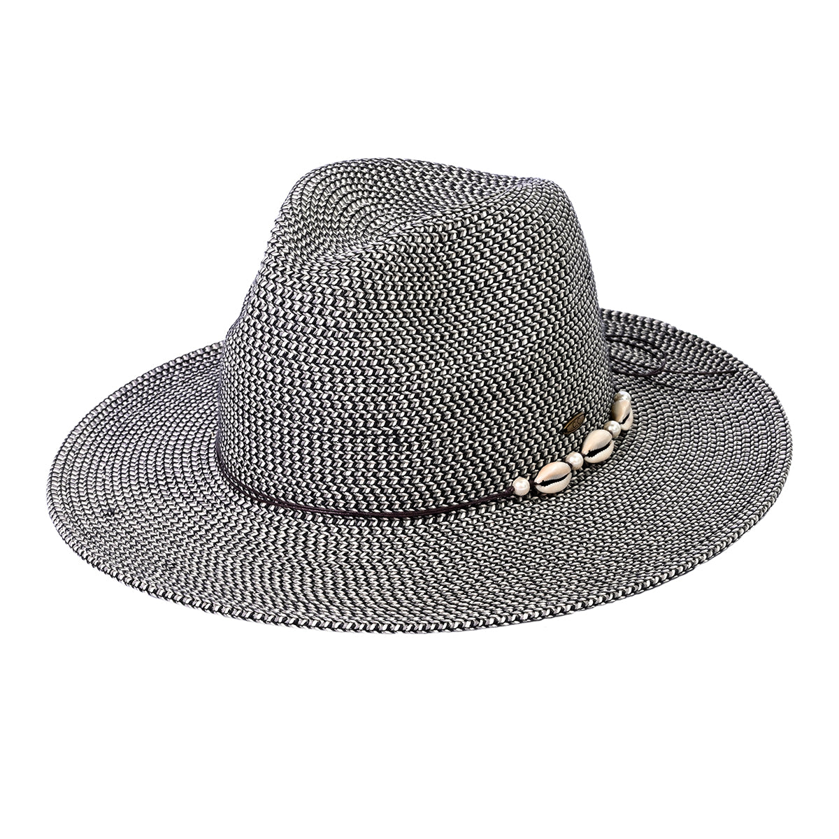 C.C Shell & Pearl Trim Panama Hat