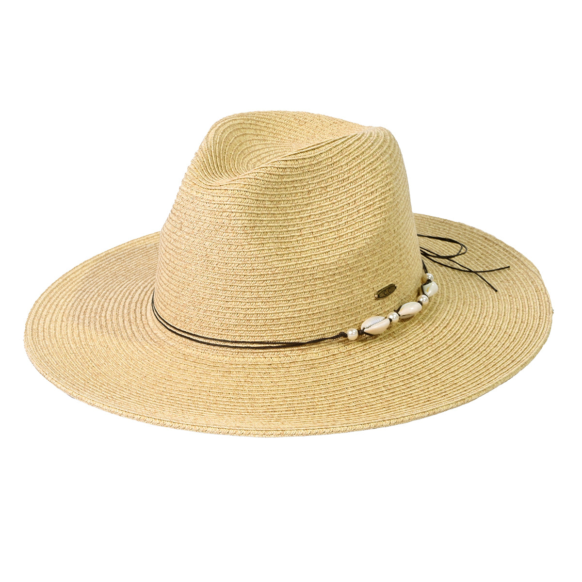 C.C Shell & Pearl Trim Panama Hat