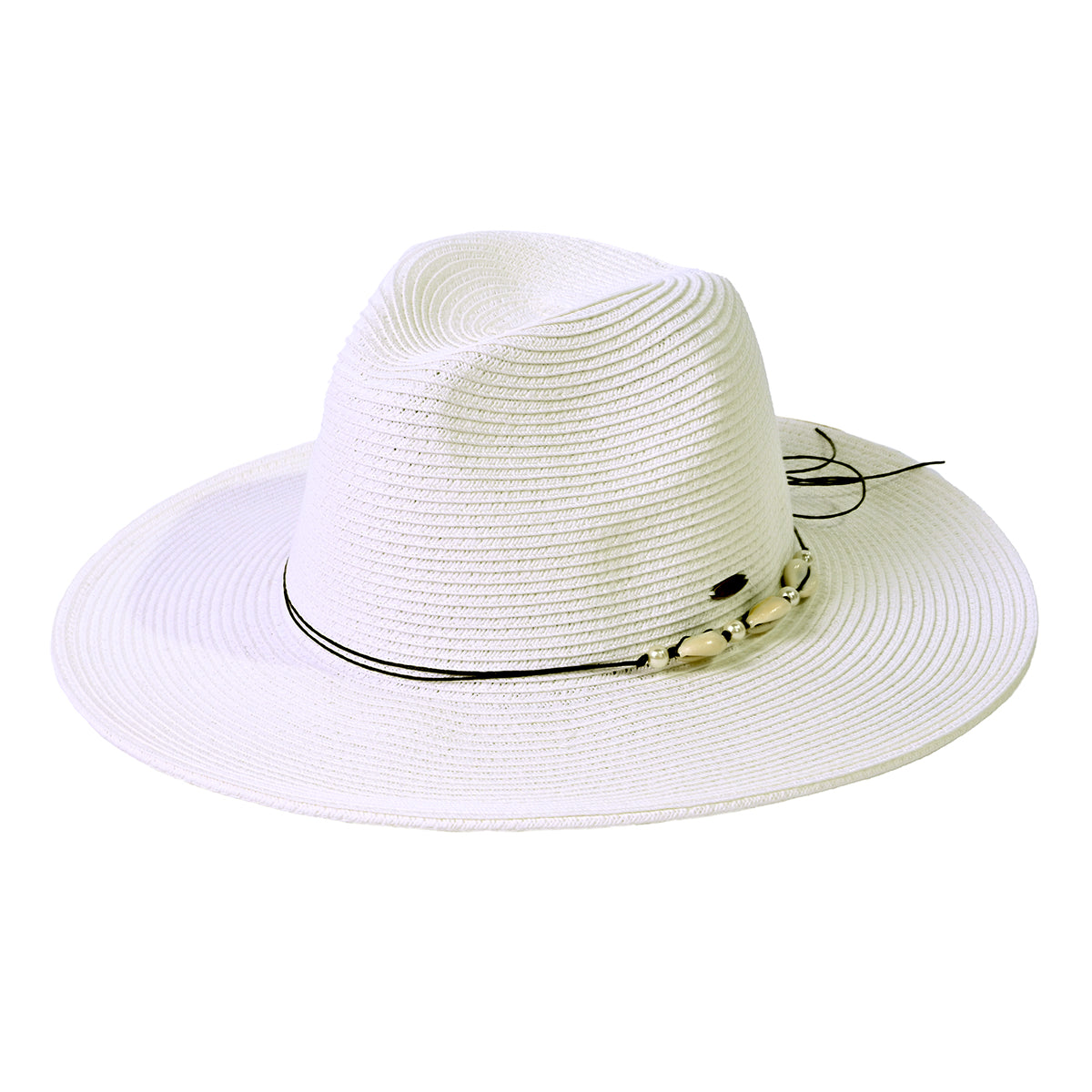 C.C Shell & Pearl Trim Panama Hat