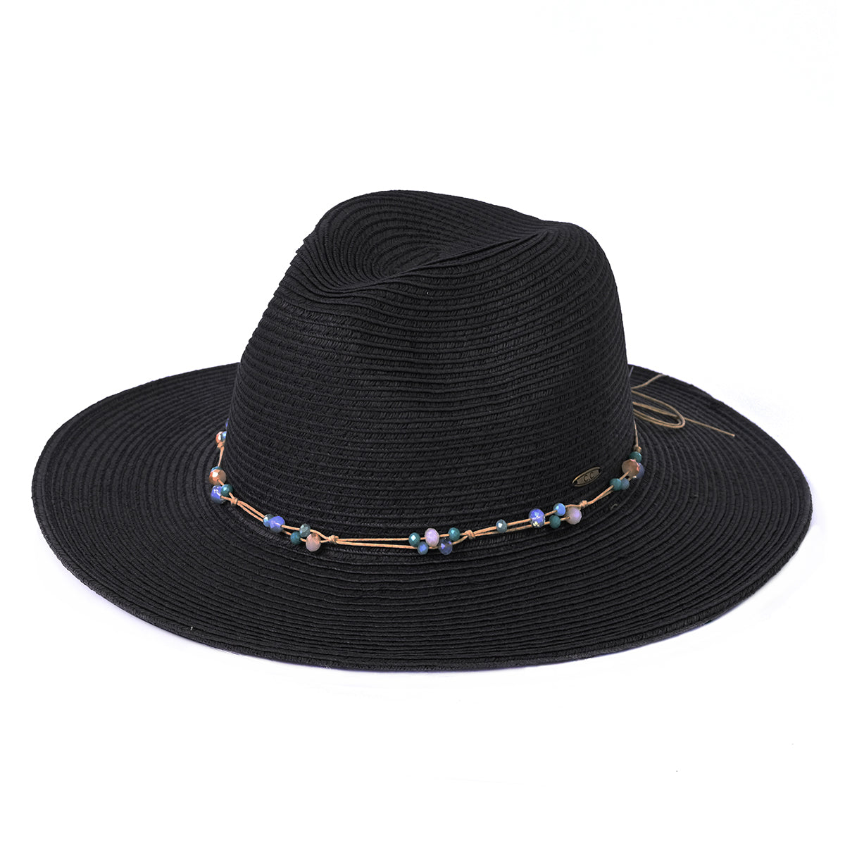 C.C Glass Bead Trim Band Panama Hat
