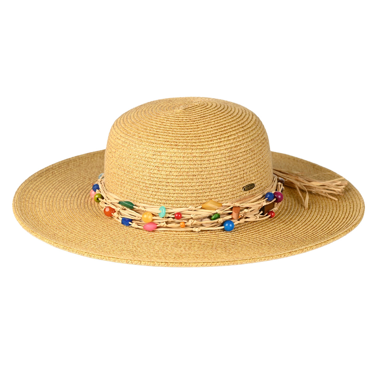 C.C Wide Brim Beaded Trim Sun Hat