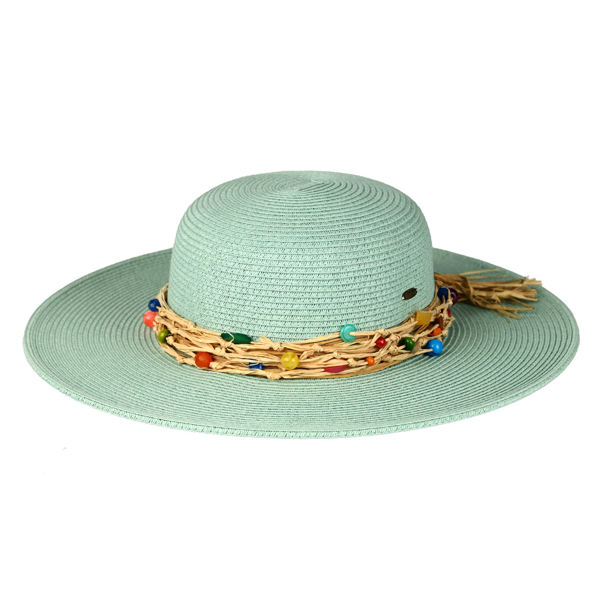 C.C Wide Brim Beaded Trim Sun Hat