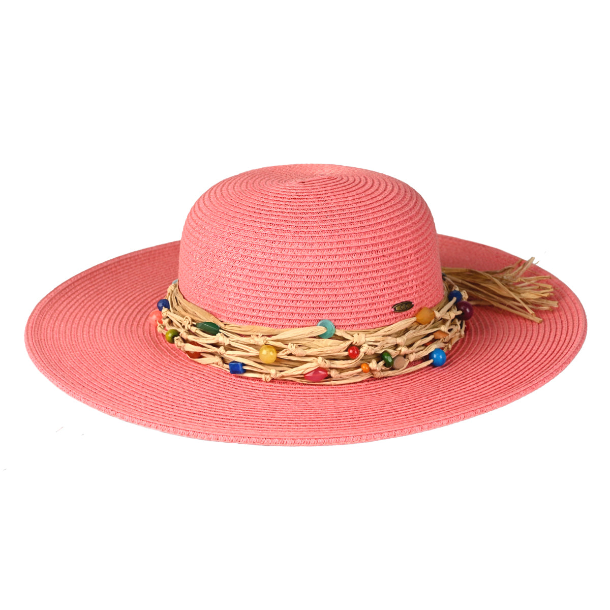 C.C Wide Brim Beaded Trim Sun Hat