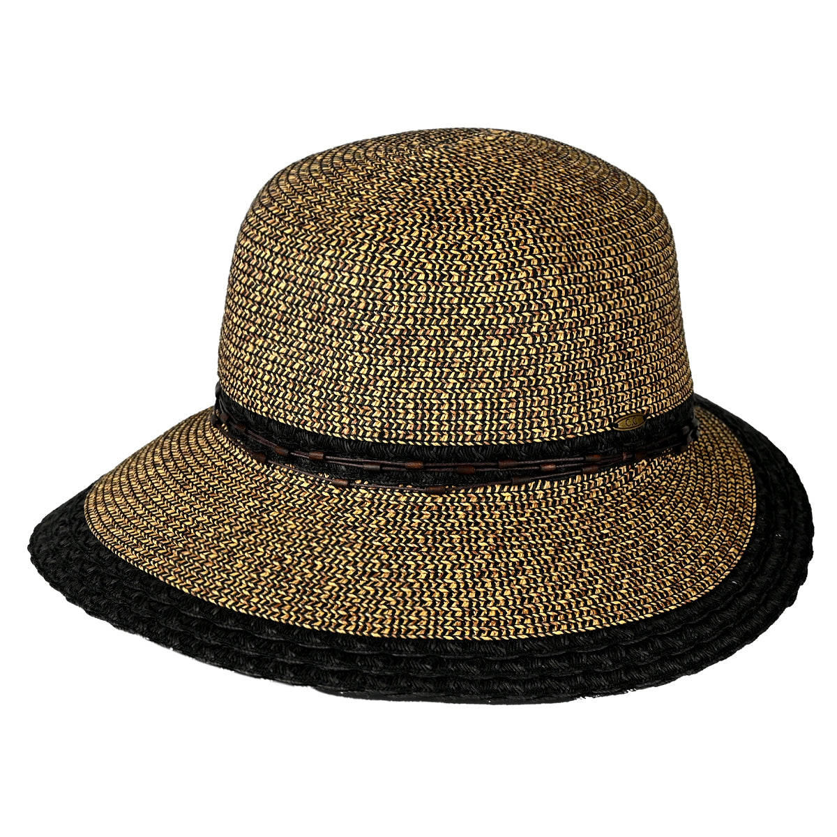 C.C Wood Embellishment String Band Cloche Hat