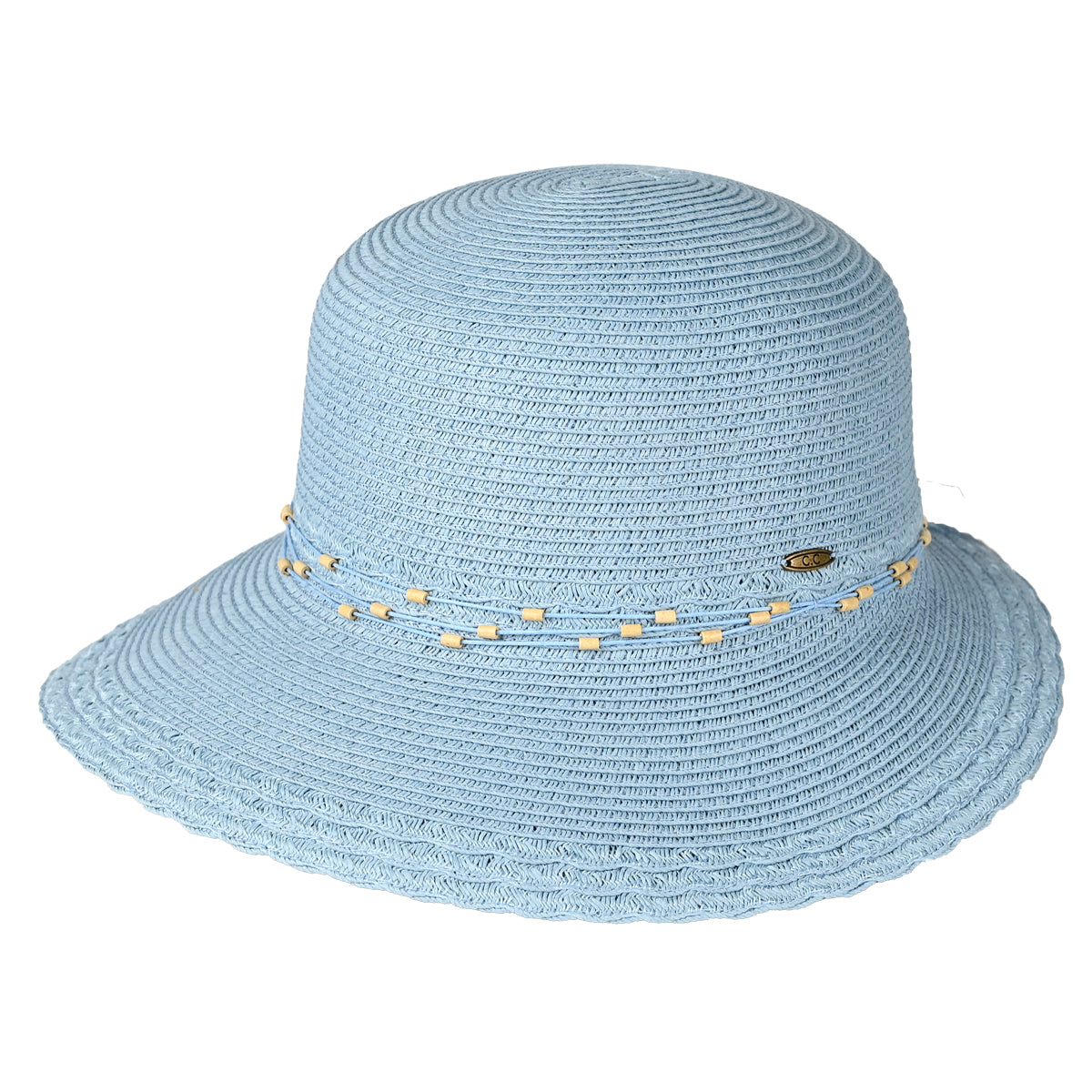 C.C Wood Embellishment String Band Cloche Hat