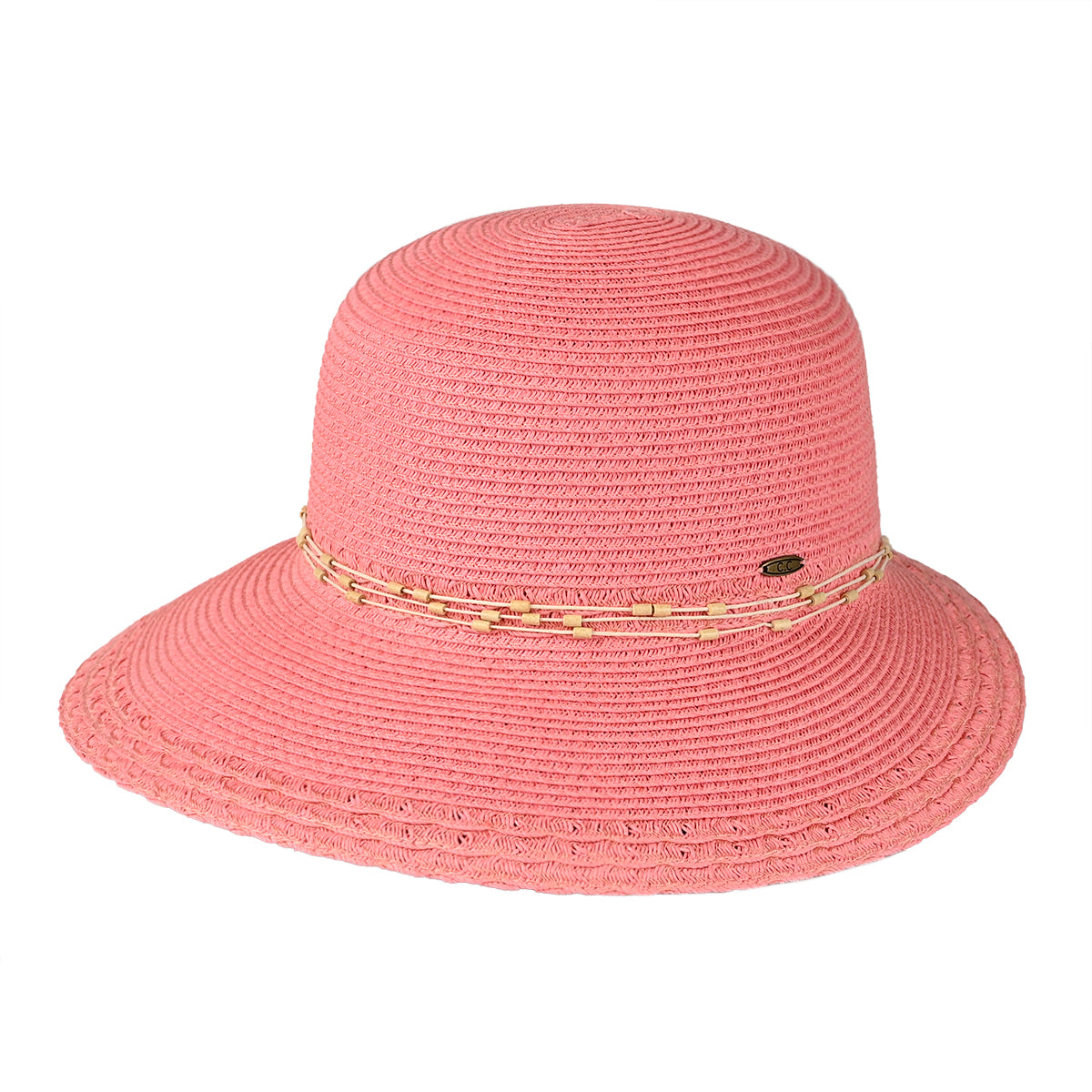 C.C Wood Embellishment String Band Cloche Hat