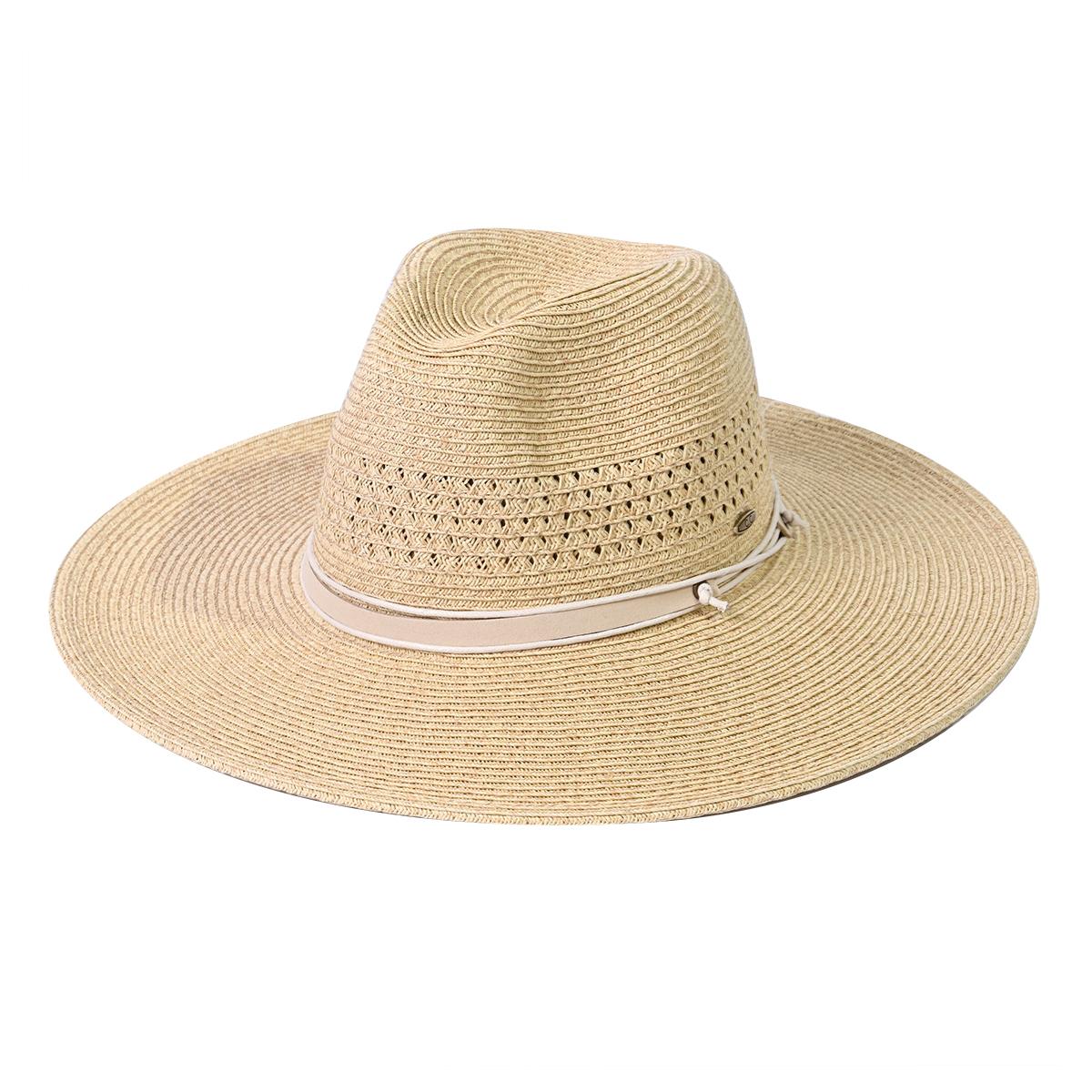 C.C Braid Paper Panama Hat with Band Details for Women verified  bonafide fedora straw