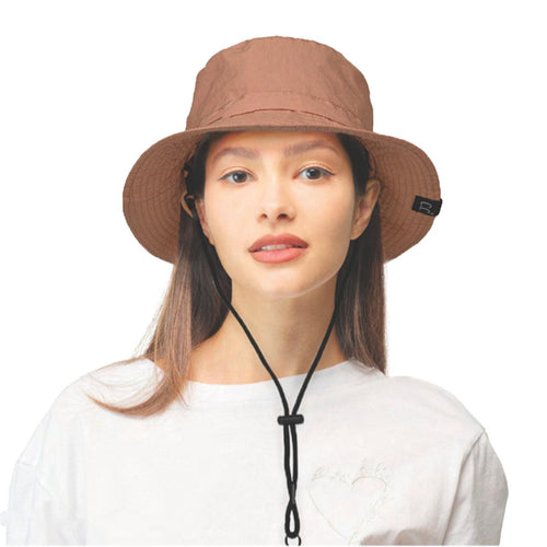 Convertible Chin String Bucket Hat in a Packable Bag for Women