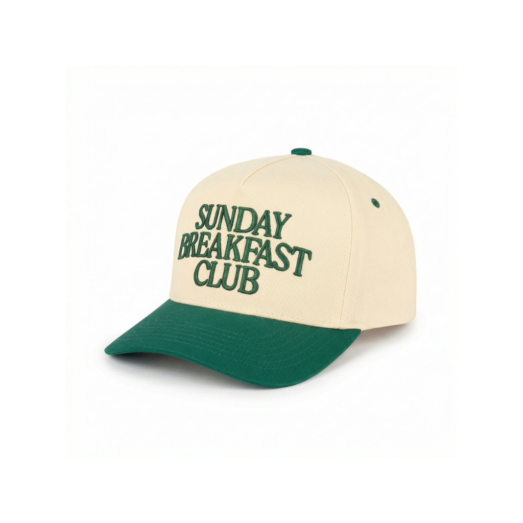 Sunday Breakfast Club Embroidered Trucker Hat for Men and Women