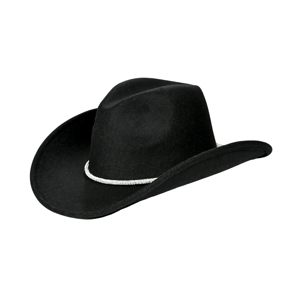 C.C Vegan Felt Rhinestone String Cowboy Hat