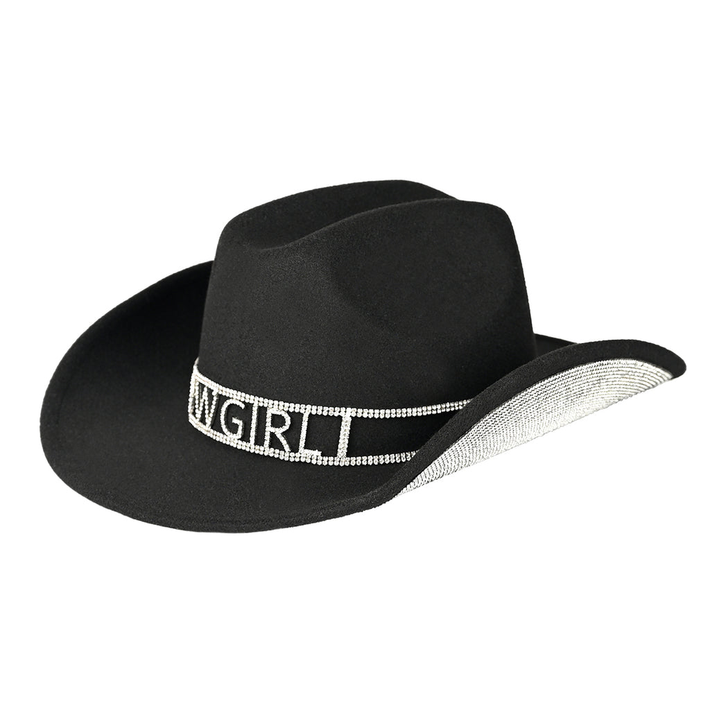 C.C Cowgirl Rhinestone Chain Cowboy Hat – Women's Western Glam Hat
