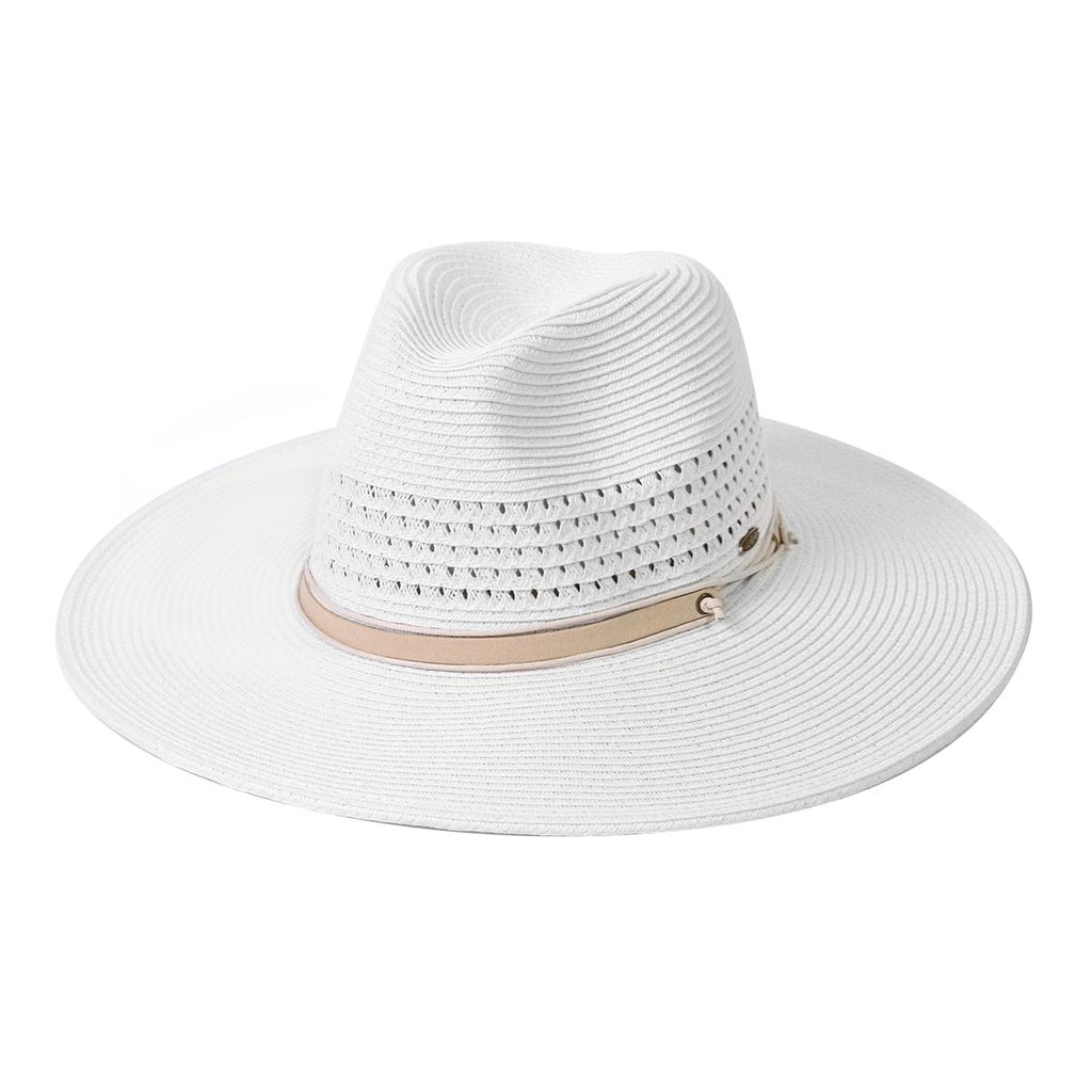 C.C Braid Paper Panama Hat with Band Details for Women verified  bonafide fedora straw