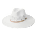C.C Braid Paper Panama Hat with Band Details for Women verified  bonafide fedora straw
