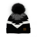 C.C Aztec Pattern Cuff Pom Beanie – Boho Geometric Knit Hat