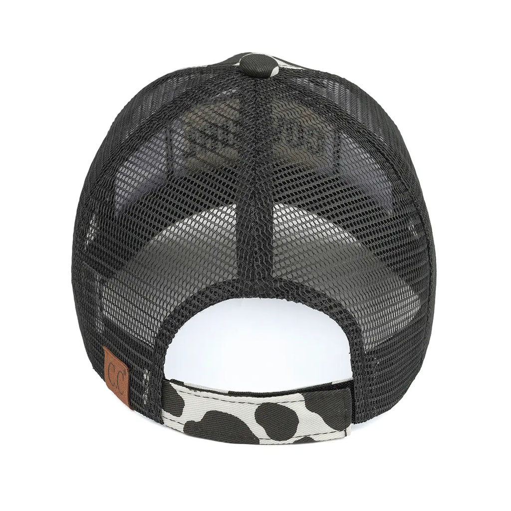 C.C Cowgirl Cow Pattern Baseball Hat