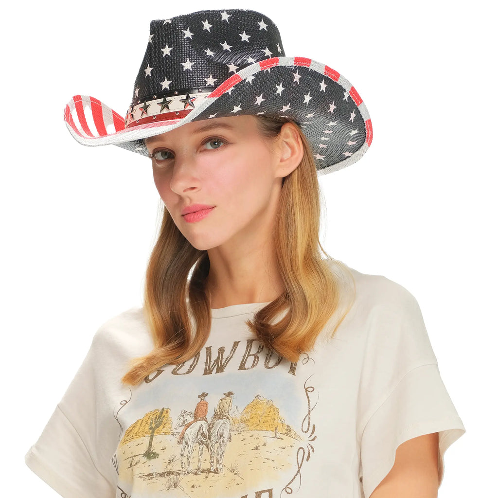 C.C Star Stud Trim Band American Cowboy Hat – Boho Western Hat