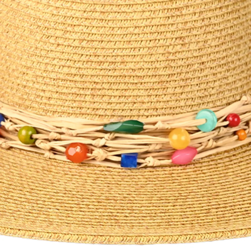 C.C Wide Brim Beaded Trim Sun Hat