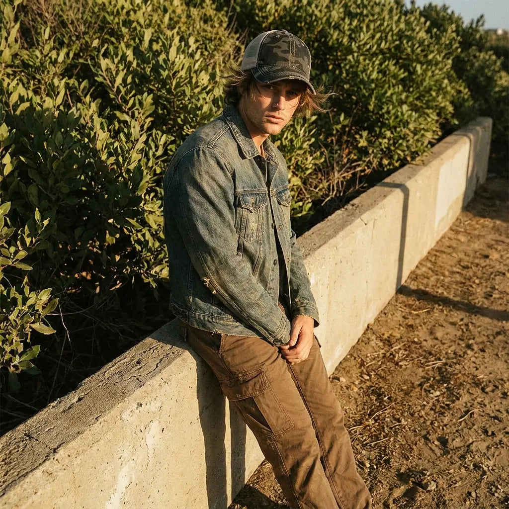 C.C Distressed Camo Baseball Hat